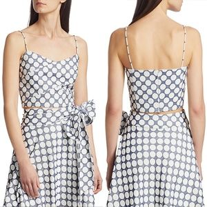 ML Monique Lhuillier Polka Dot Cropped Top
